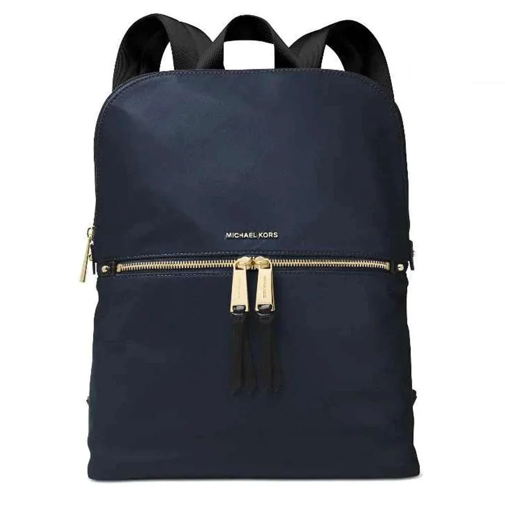 Michael Kors Kelsey Large Nylon Backpack Black Gold Tone Hardware 30F7GO2B7C